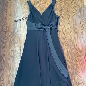 black formal midi dress